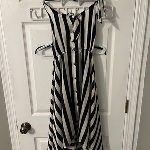 Navy and Creme halter dress